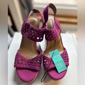 Maurices Women's Woven Slingback Sandals — Plum